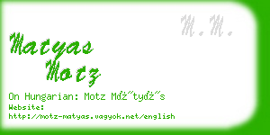 matyas motz business card